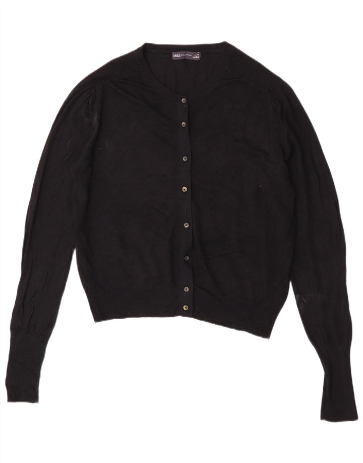 Maglione cardigan oversize da donna Marks & Spencer UK 10 piccolo nero