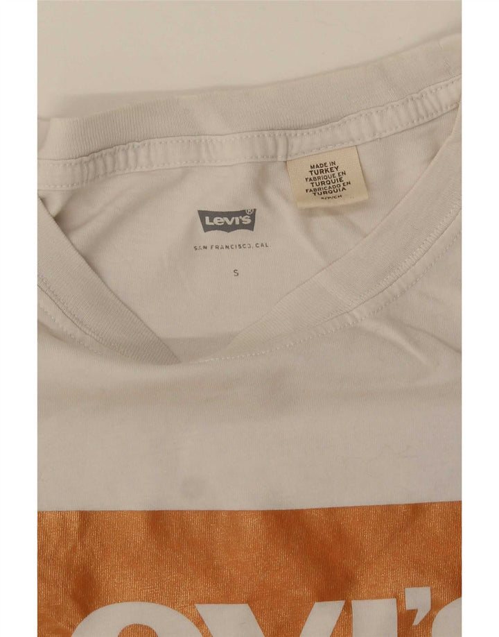 T-shirt grafica oversize corta da donna Levi's Top UK 10 piccola bianca