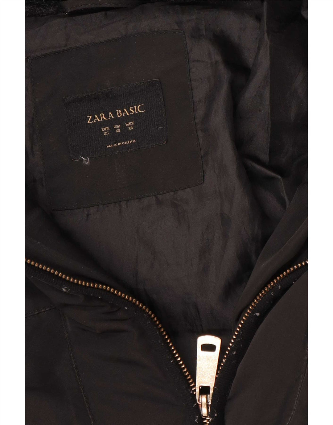Cappotto imbottito con cappuccio da donna Zara UK 6 XS nero