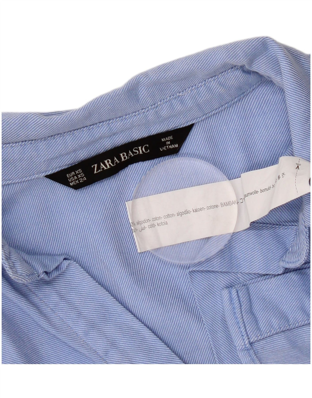 Camicia oversize da donna Zara UK 6 XS cotone blu