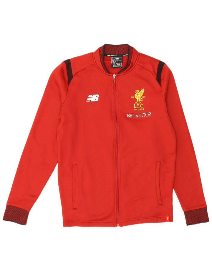 Giacca da ginnastica da uomo con grafica New Balance Liverpool, colore rosso medio