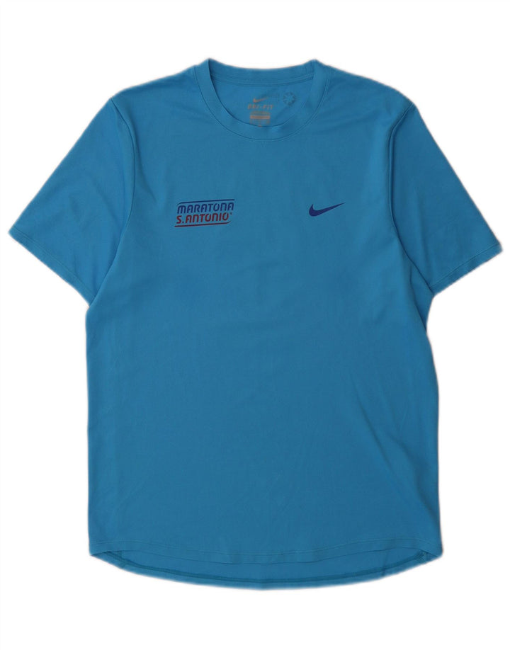 T-shirt grafica Nike Dri Fit da uomo, piccola, blu