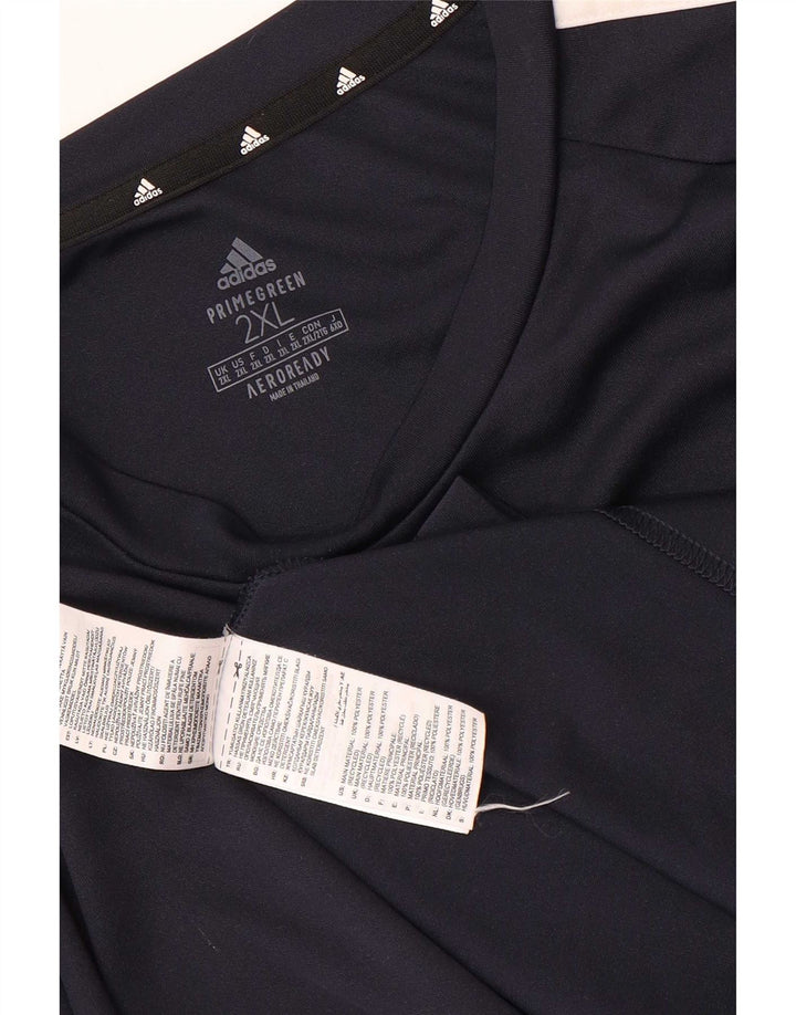 T-shirt Adidas Aeroready da uomo Top 2XL poliestere blu navy