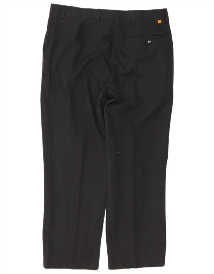 Pantaloni da abito dritti da uomo FARAH W36 L28 poliestere nero