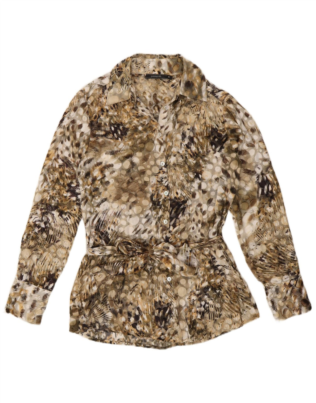PASSPORTS Womens Shirt Blouse EU 38 Medium Multicoloured Animal Print