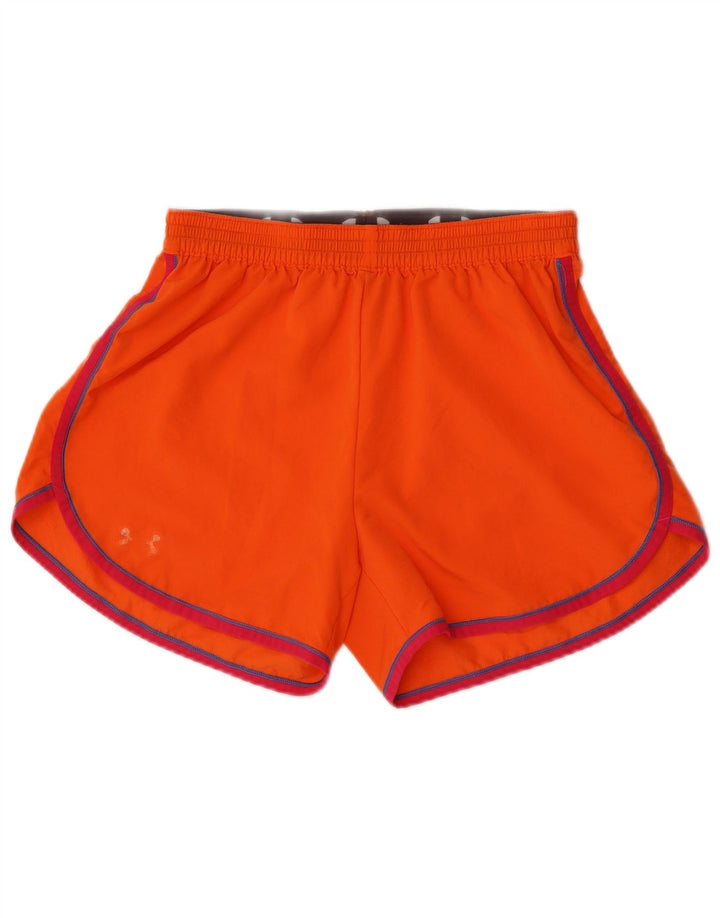 Pantaloncini sportivi da donna Under Armour UK 8 Small Poliestere a righe arancioni