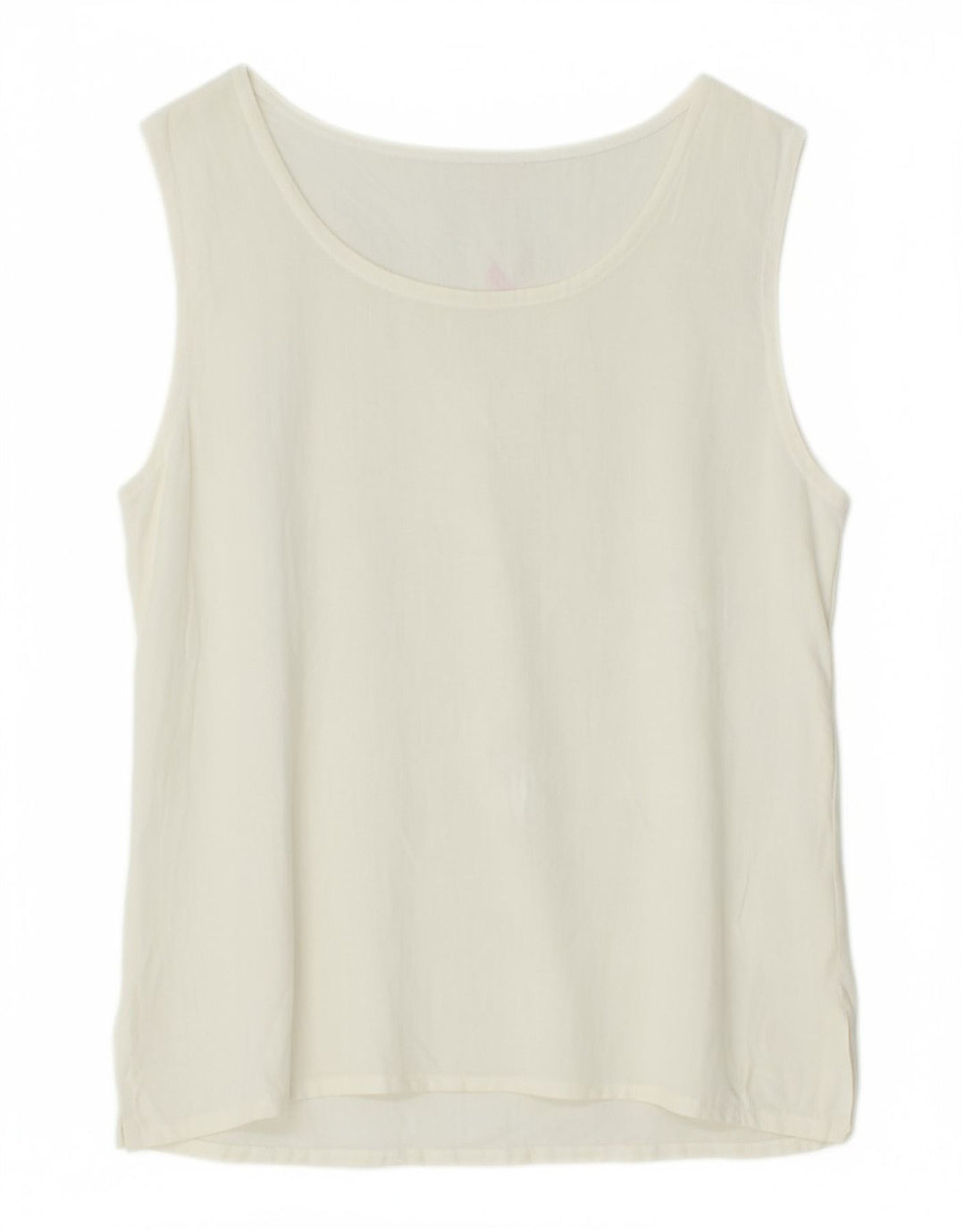 VINTAGE Womens Sleeveless Blouse Top UK 12 Medium Off White