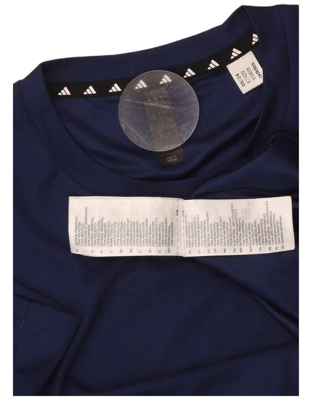 T-shirt ADIDAS da uomo Aeroready Top piccola in poliestere blu navy