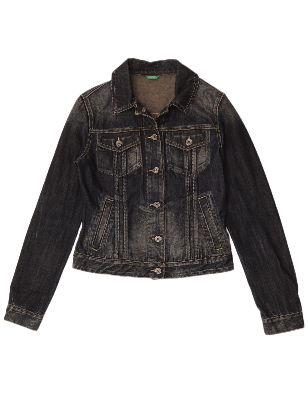 Giacca in denim da donna Benetton UK 12 medio blu navy