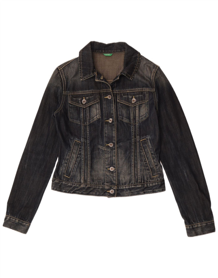 Giacca in denim da donna Benetton UK 12 medio blu navy