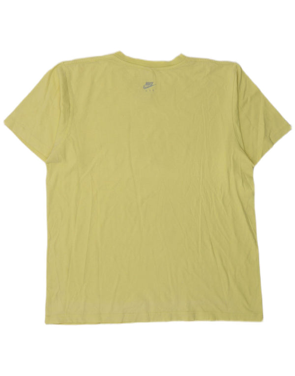 T-shirt grafica da uomo Nike Top UK 42/44 grande cotone giallo