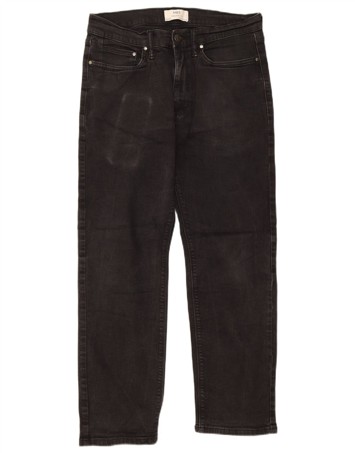 Jeans dritti da uomo Marks & Spencer W32 L29 cotone nero