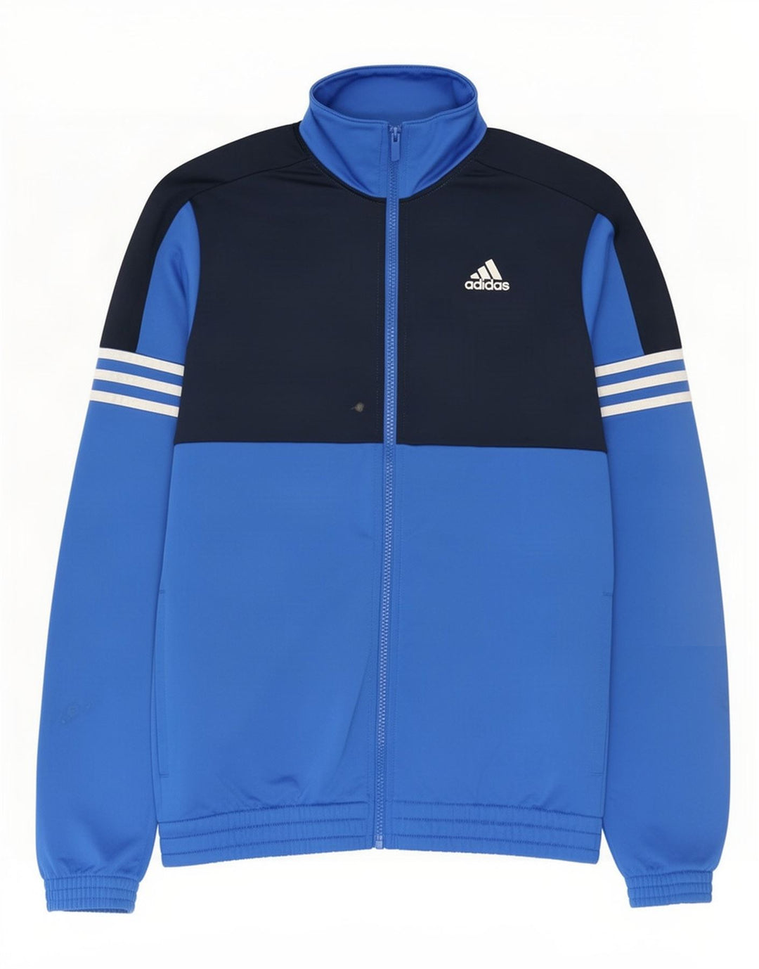 Giacca da tuta da uomo Adidas UK 38/40 Poliestere color block blu medio