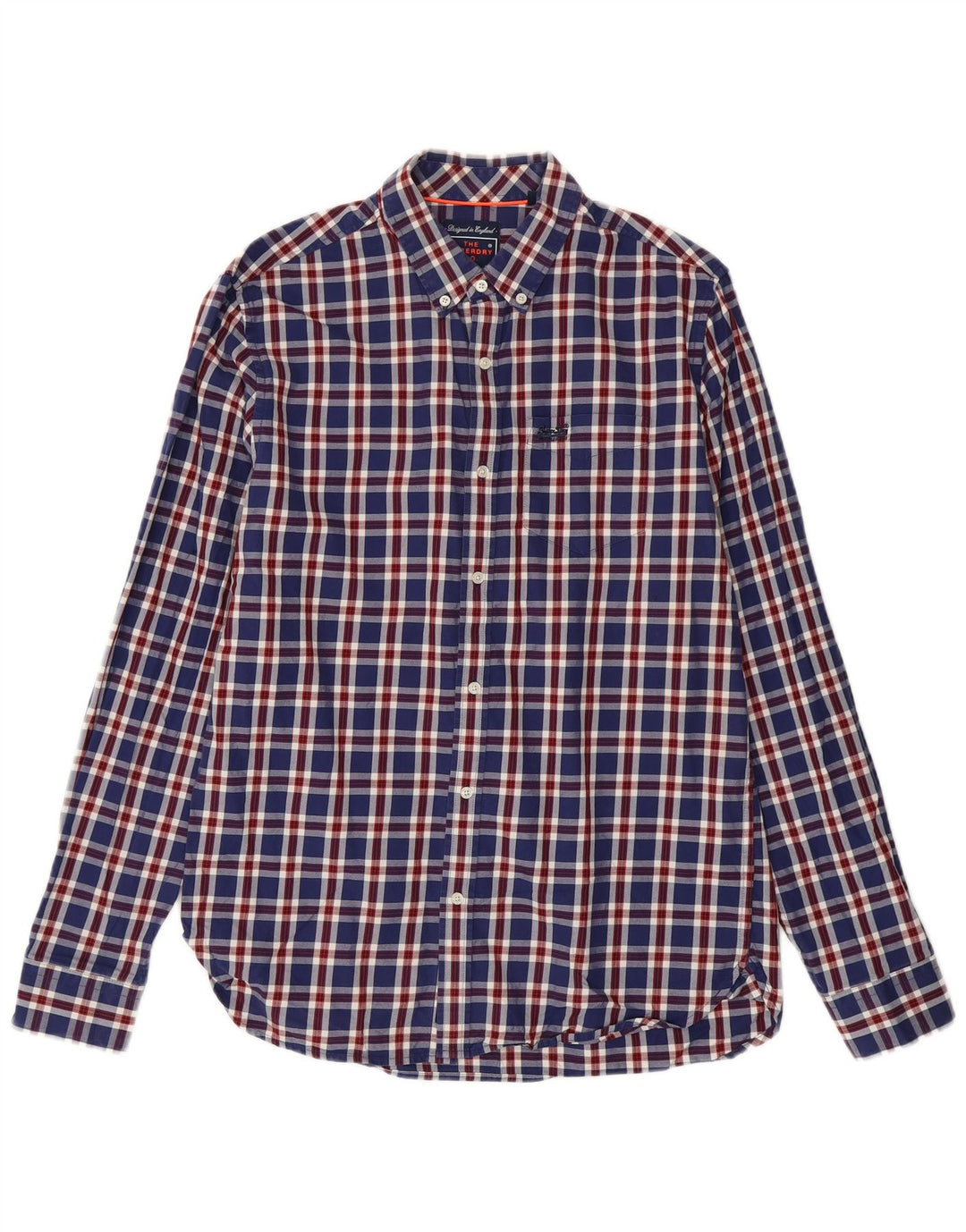 Camicia da uomo Superdry in cotone a quadri grandi blu