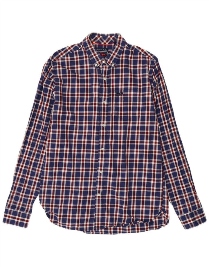 Camicia da uomo Superdry in cotone a quadri grandi blu