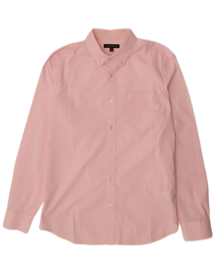 Camicia da uomo Banana Republic grande in cotone rosa