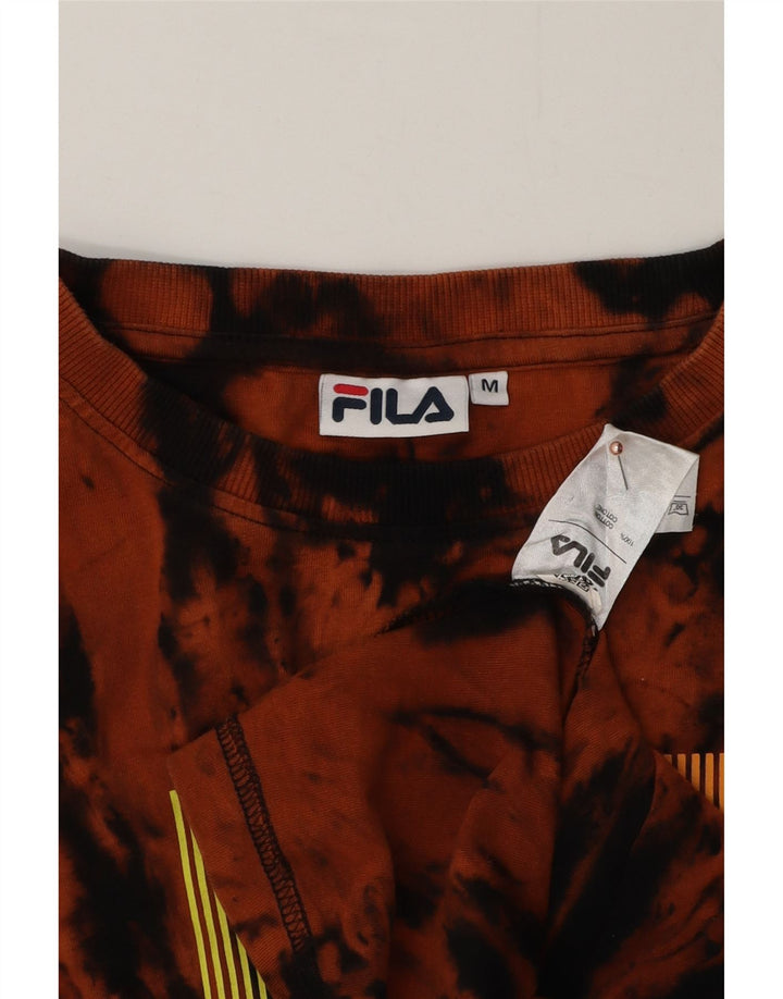 T-shirt grafica da uomo Fila Top in cotone tie-dye arancione medio