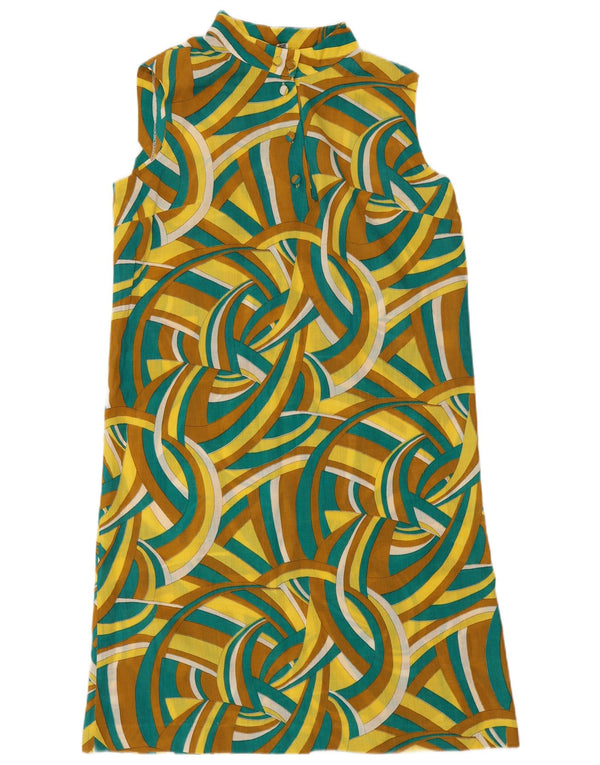 Abito a trapezio senza maniche vintage da donna IT 48 XL multicolore geometrico