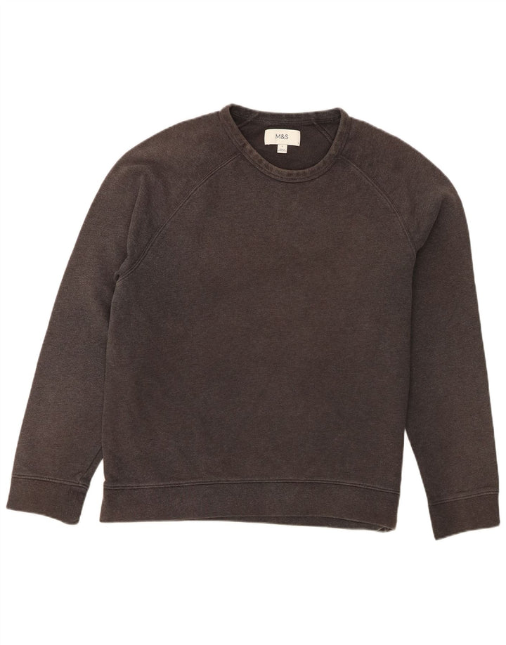 Felpa da uomo Marks & Spencer maglione grande cotone grigio