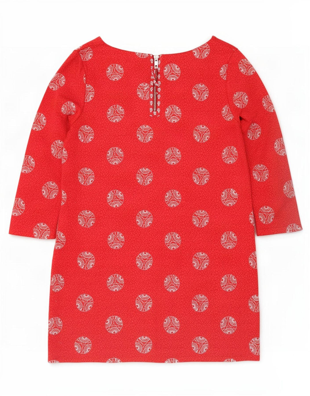 Abito basic da donna con maniche a 3/4 di White Stuff UK 12 Rosso medio geometrico