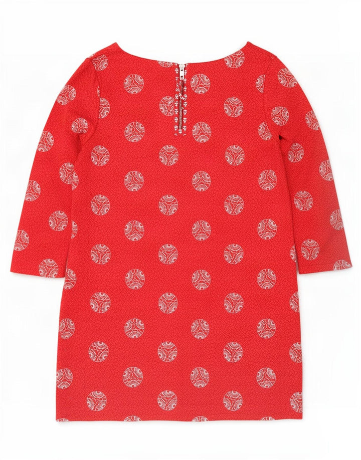 Abito basic da donna con maniche a 3/4 di White Stuff UK 12 Rosso medio geometrico