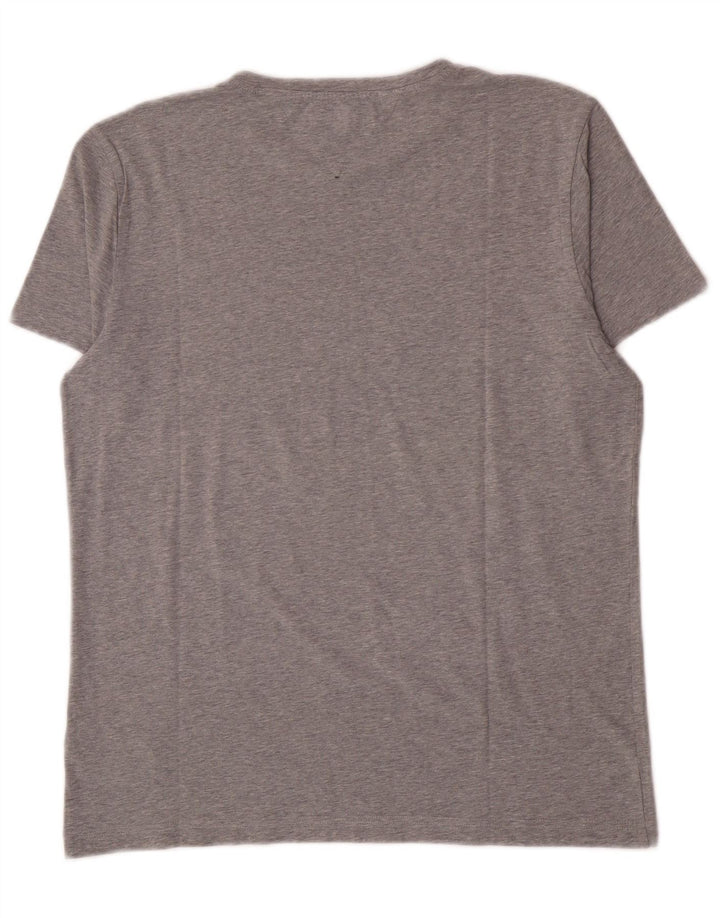 T-shirt da uomo Tommy Hilfiger Top grande in cotone grigio