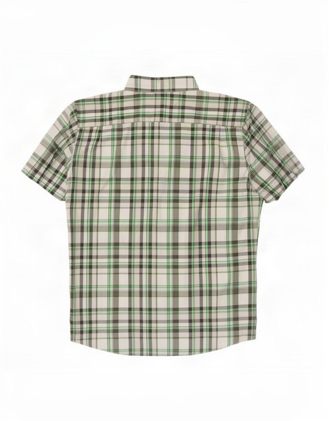 Camicia a maniche corte da uomo Chaps 2XL Poliestere a quadri verdi