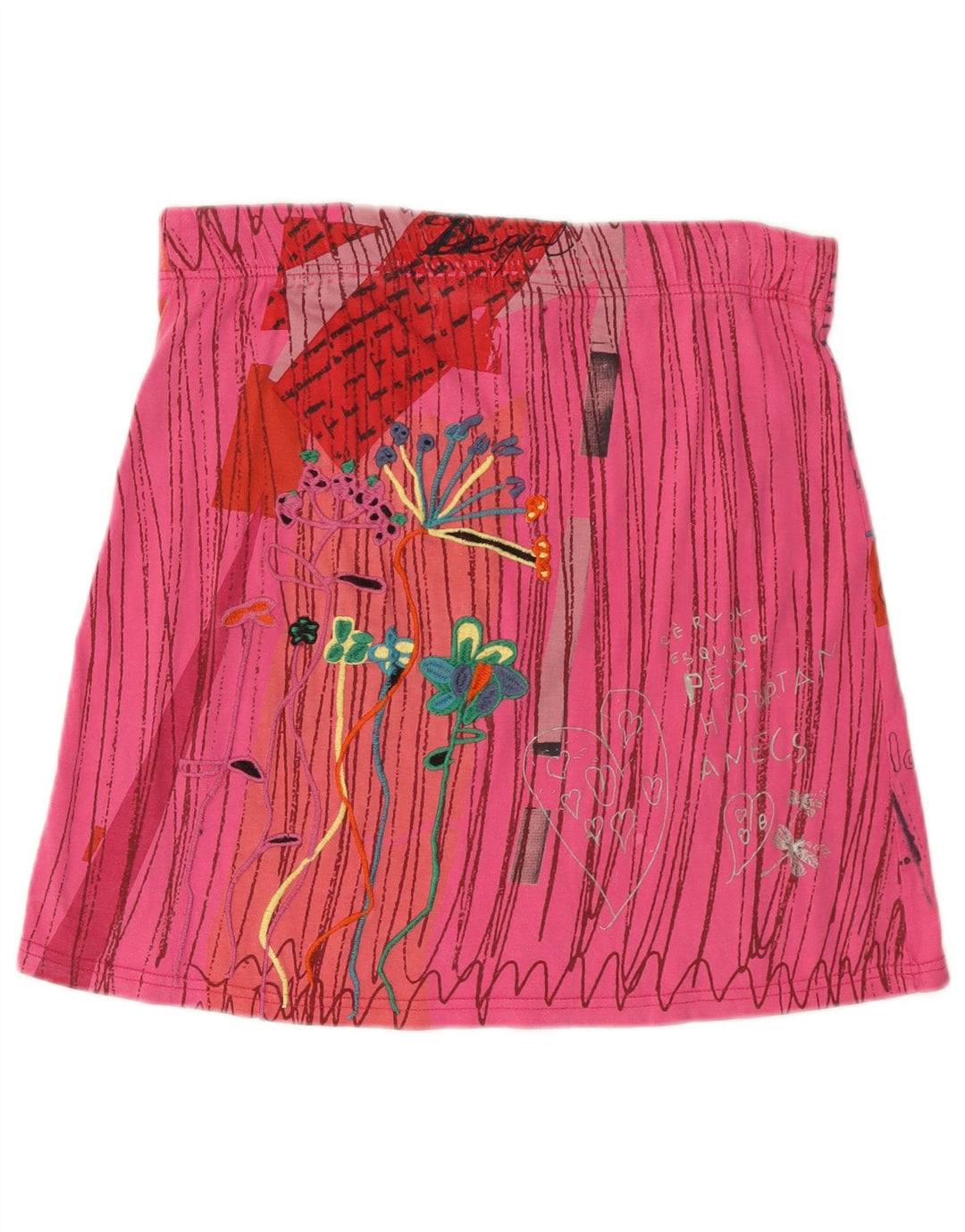 Desigual Minigonna grafica da donna media W34 rosa