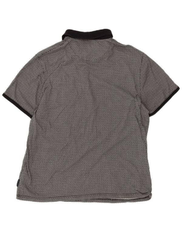 Polo da uomo Ted Baker taglia 5 XL in cotone geometrico nero