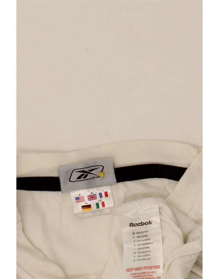 T-shirt Reebok da uomo Top in cotone bianco medio