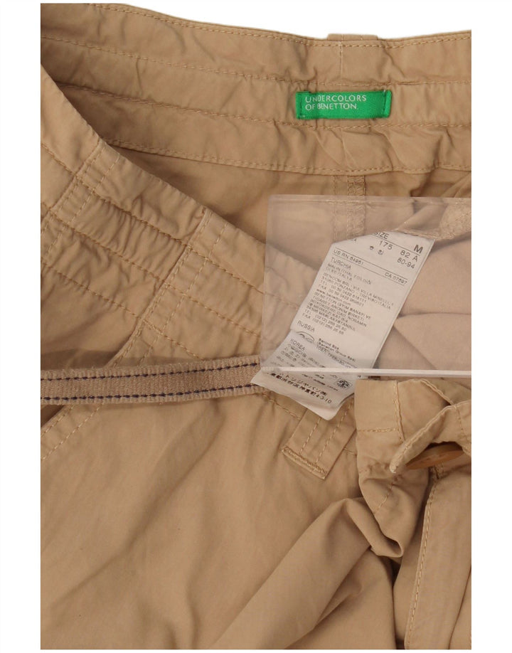 Pantaloncini chino da uomo BENETTON medi W32 in cotone beige