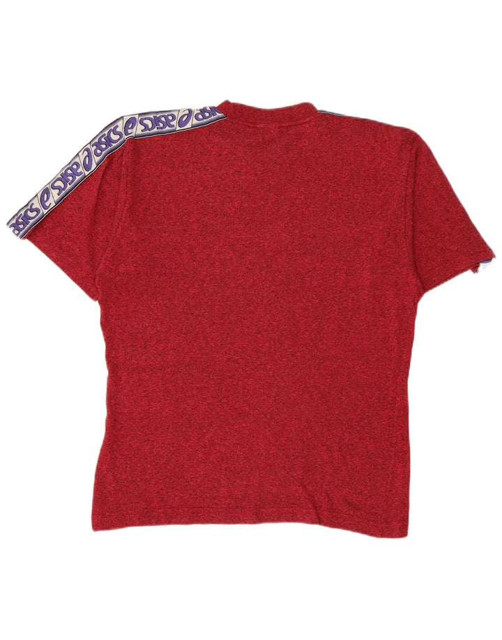 ASICS Mens Graphic T-Shirt Top Medium Red Colourblock