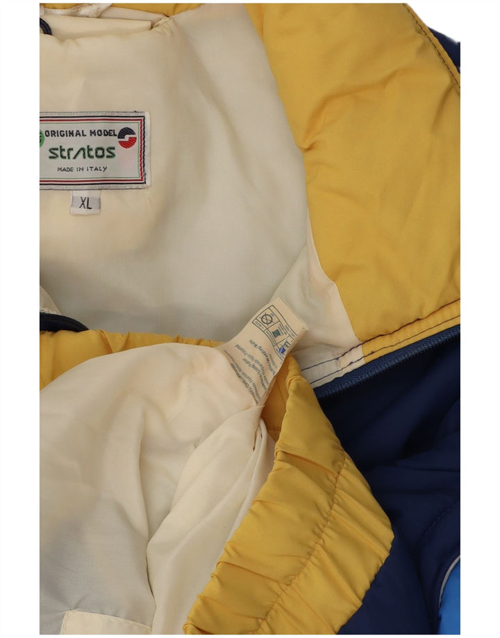 Giacca imbottita bomber da uomo Stratos UK 42 XL Poliammide color block blu navy