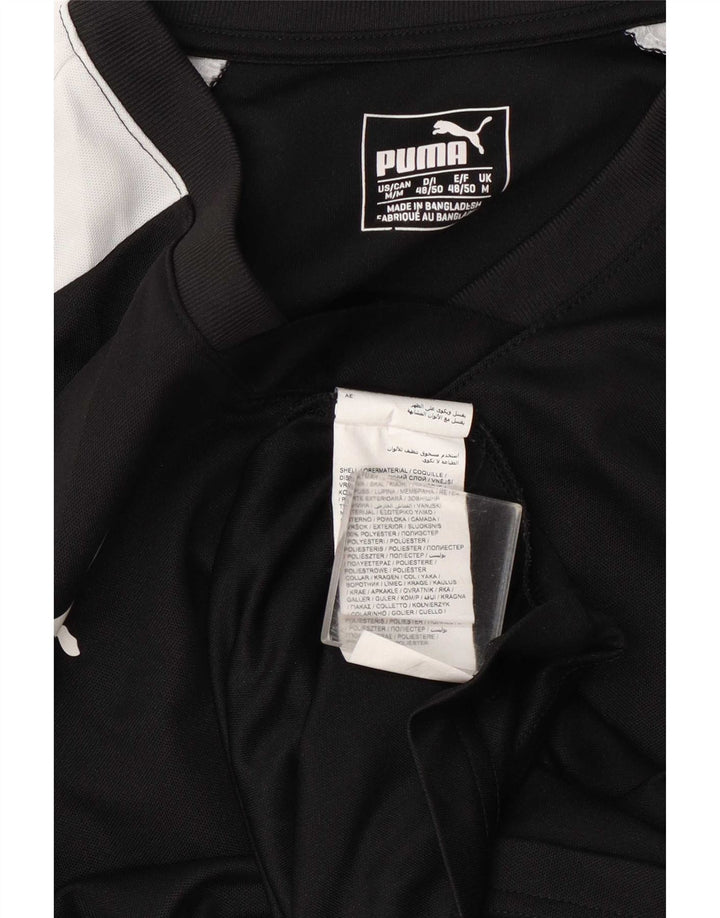 T-shirt da uomo Puma Top in poliestere color block medio nero