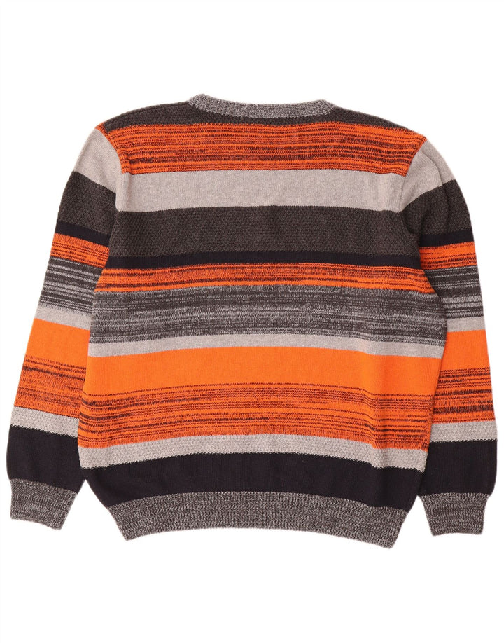 Maglione maglione con scollo a barca da uomo Roger Kent UK 44 XL a righe multicolore