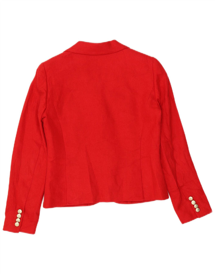 Giacca blazer a 3 bottoni Petite Crop da donna Ralph Lauren US 2 XS Lino rosso