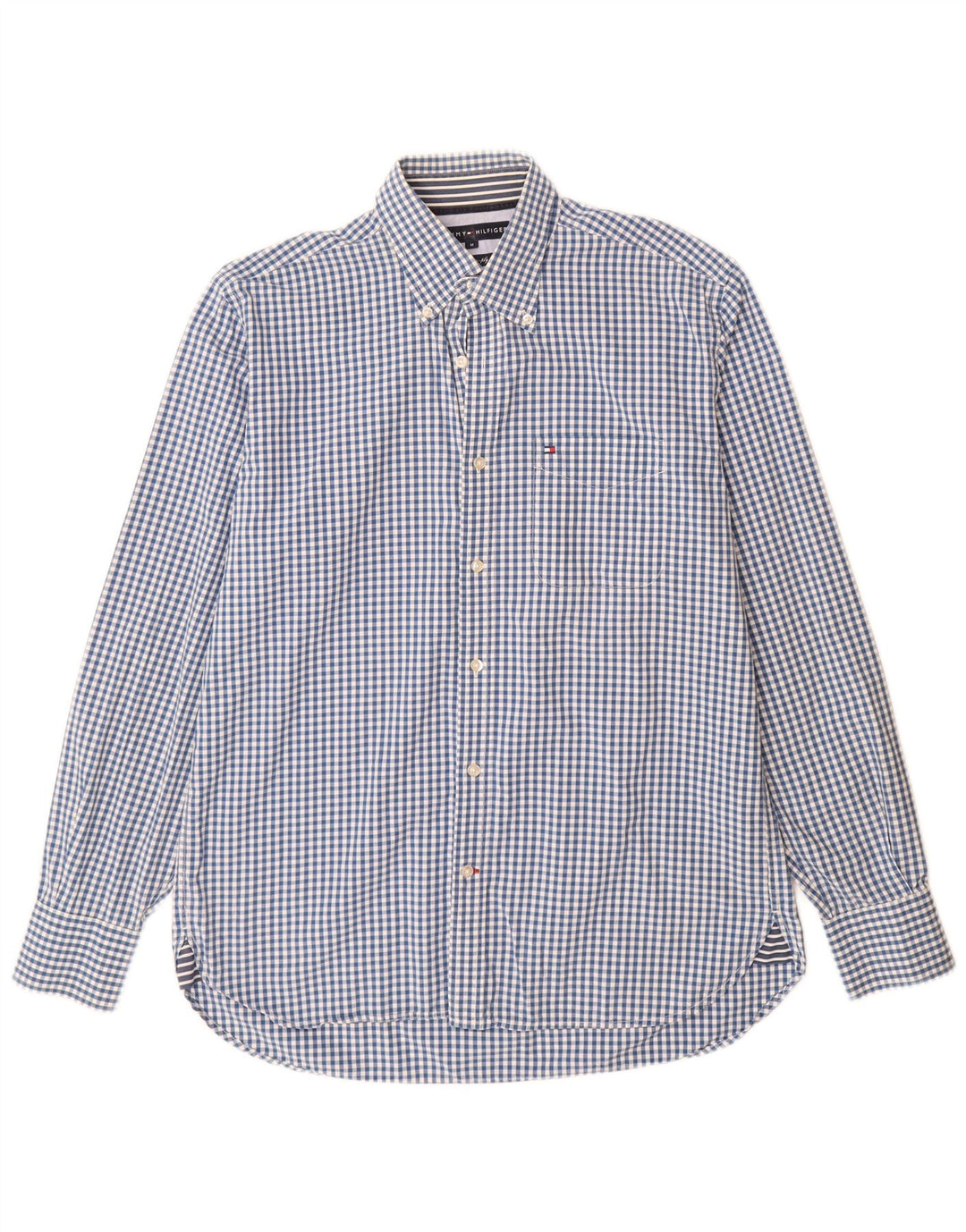 Camicia a quadri da uomo Tommy Hilfiger in cotone a quadretti blu medio