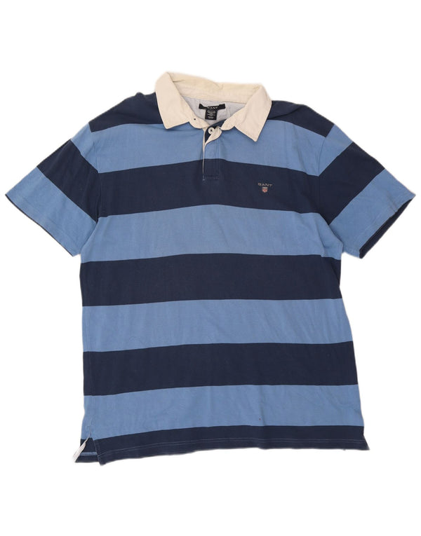 Polo da rugby da uomo Gant 3XL in cotone a righe blu