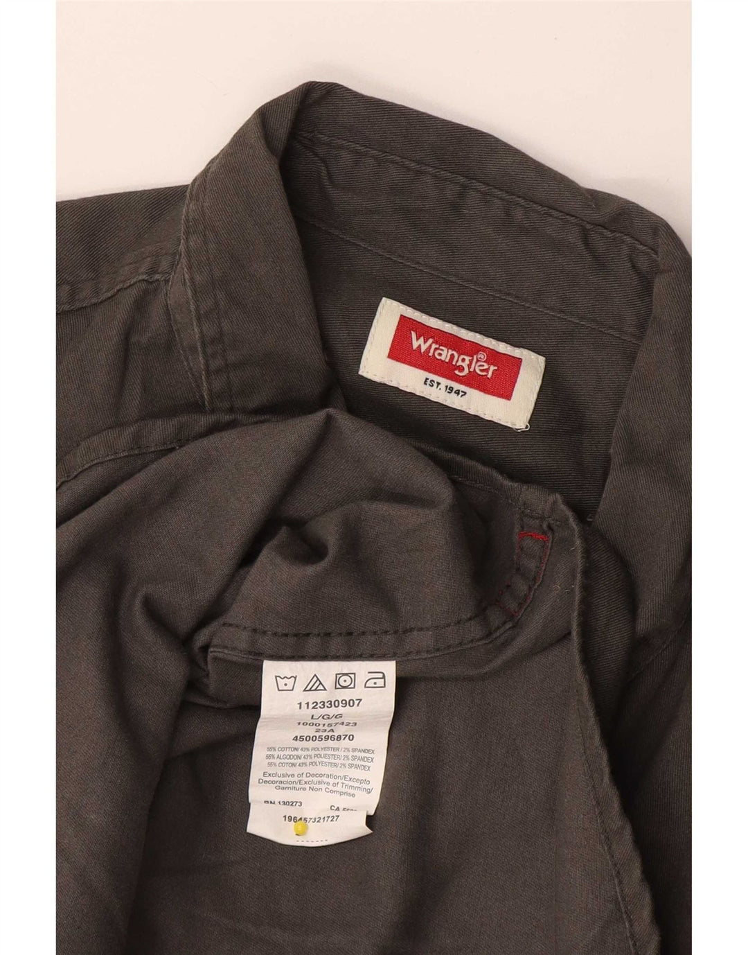 Camicia a maniche corte da uomo Wrangler grande in cotone grigio