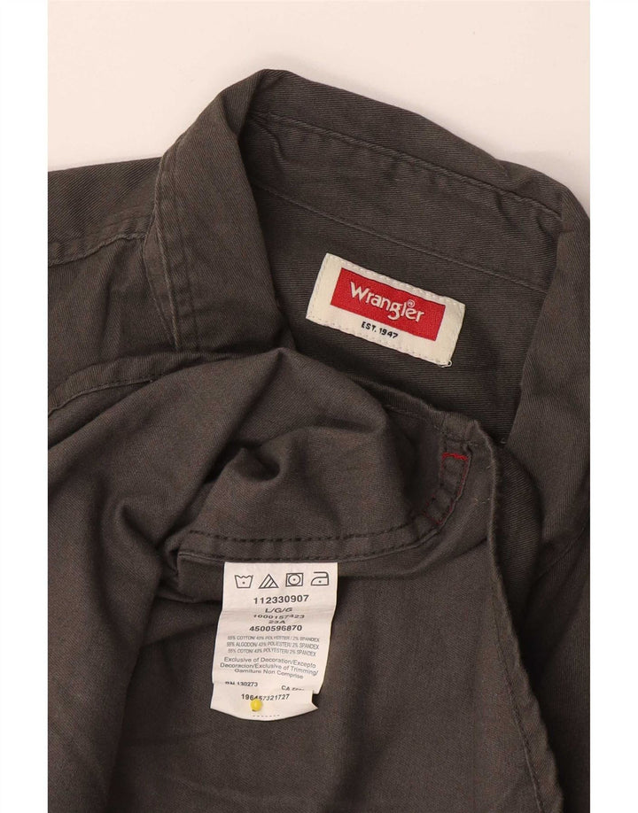Camicia a maniche corte da uomo Wrangler grande in cotone grigio