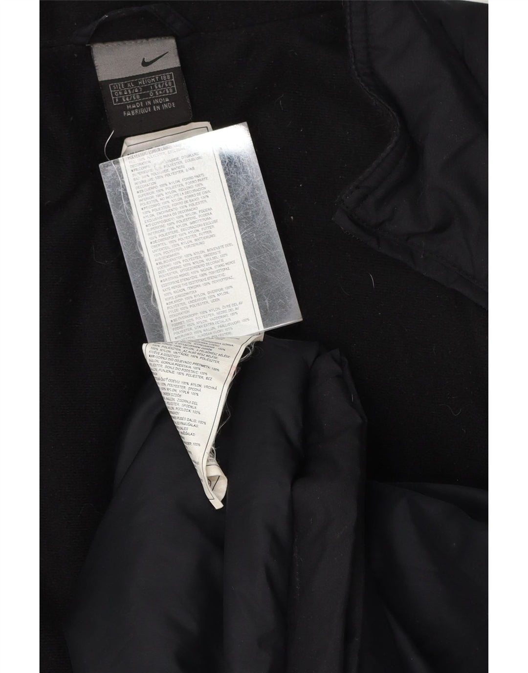 NIKE Mens Windbreaker Coat UK 45/47 XL Black Polyester Vintage Nike and Second-Hand Nike from Messina Hembry 