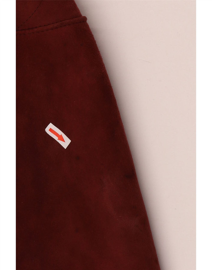 Giacca in shearling vintage da donna IT 42 Shearling medio bordeaux