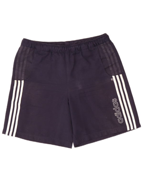 Pantaloncini sportivi grafici da uomo Adidas grandi in poliestere blu navy