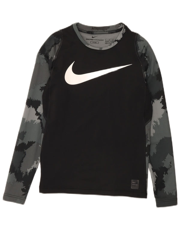 Top Nike da bambino aderente con grafica a maniche lunghe 13-14 anni XL nero mimetico