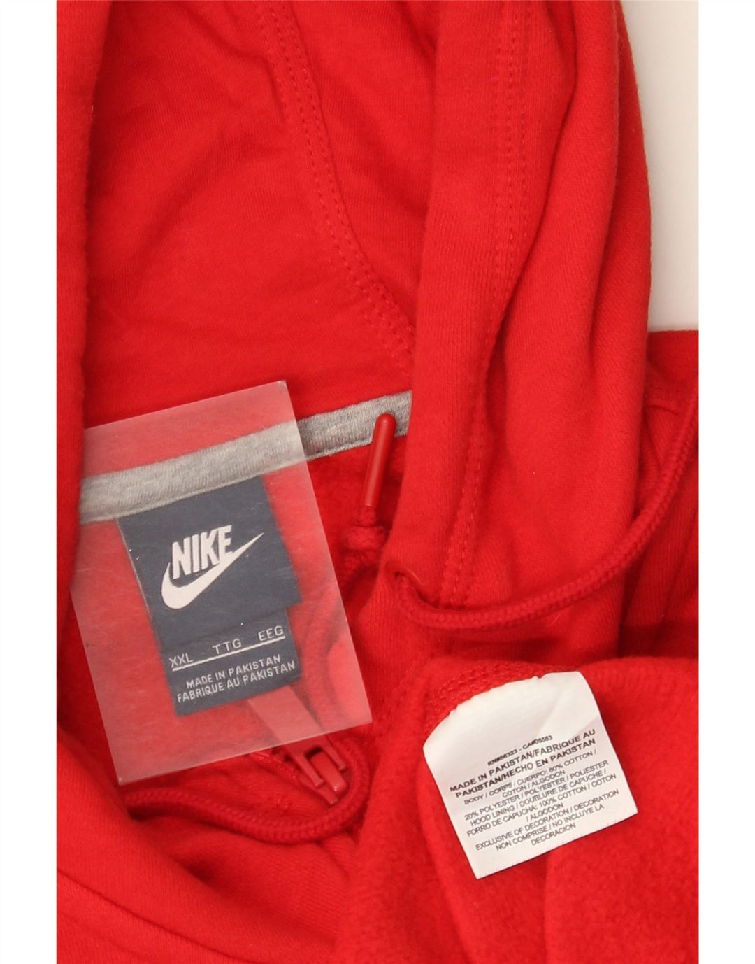 Felpa con cappuccio e zip Nike da uomo 2XL in cotone rosso