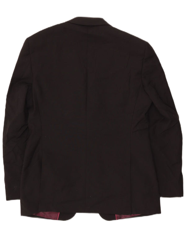 Giacca blazer da uomo Marks & Spencer Autograph a 2 bottoni UK 40 grande nera