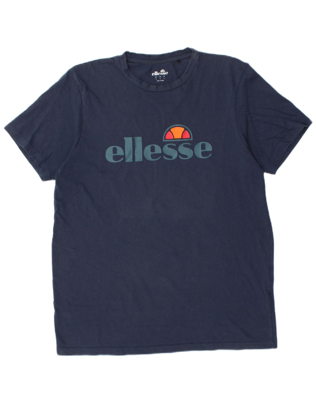 T-shirt grafica da uomo Ellesse Top grande in cotone blu navy