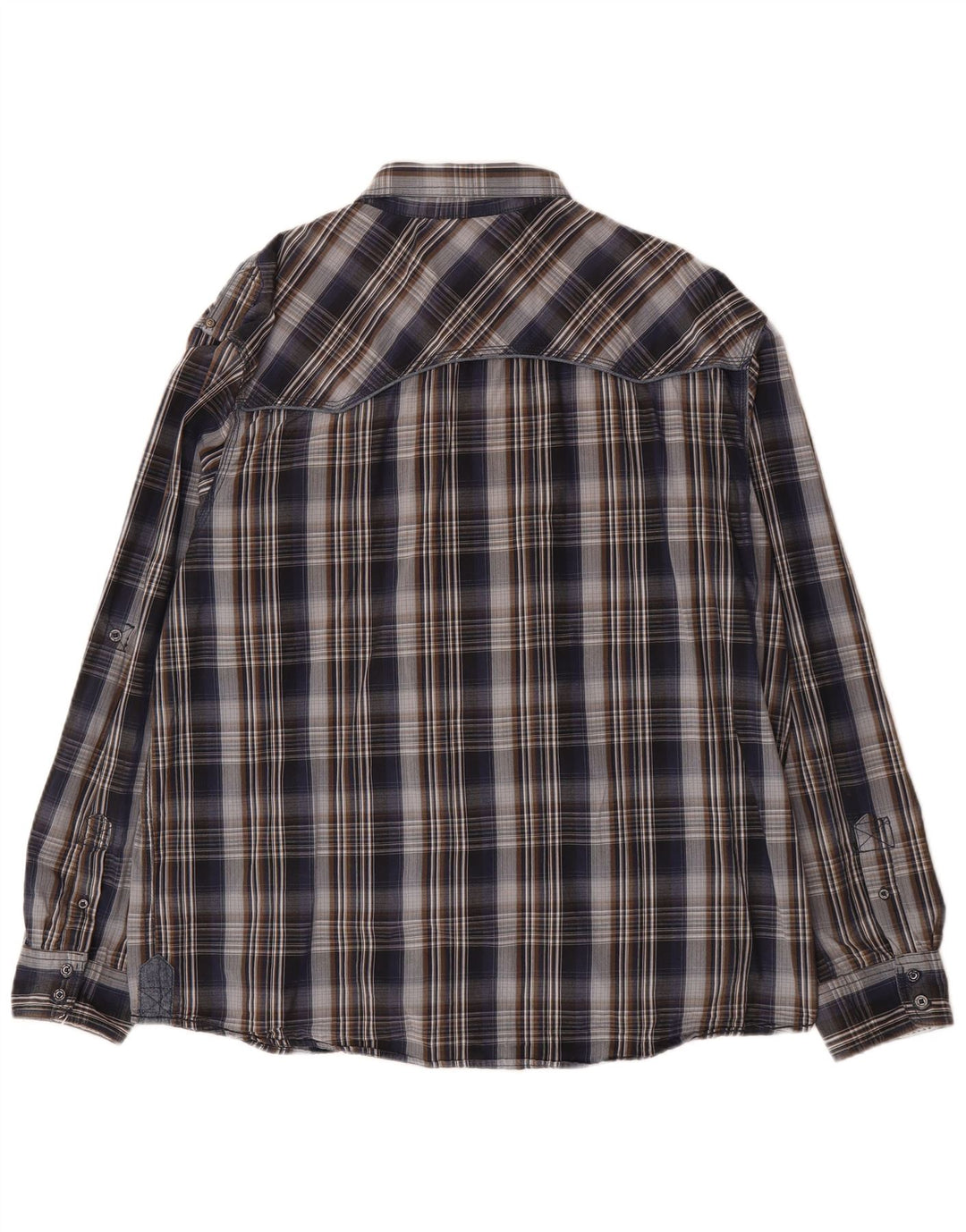 TOM TOMPSON Mens Regular Fit Shirt 3XL Navy Blue Check Cotton