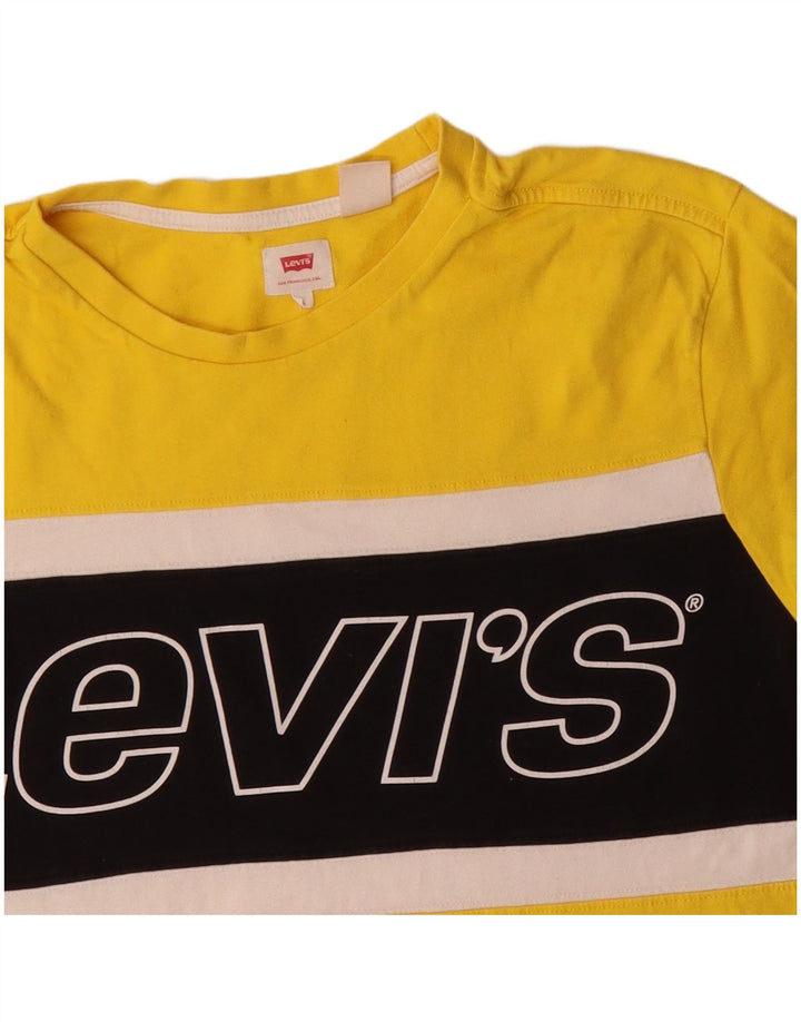 T-shirt grafica da uomo Levi's Top grande in cotone color block giallo