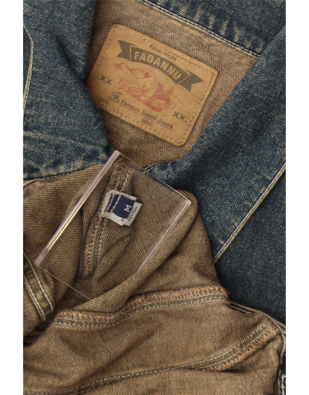 Giacca di jeans vintage da donna UK 14 cotone blu navy medio